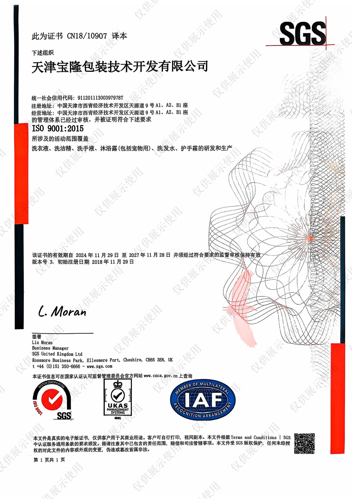 ISO 9001:2015（中文）